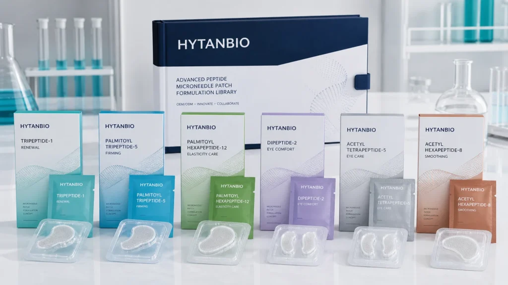 HYTANBIO peptide microneedle patch formulation concepts including tripeptide, tetrapeptide, pentapeptide and hexapeptide options