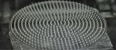 Microneedle tip microscopy view one from source deck