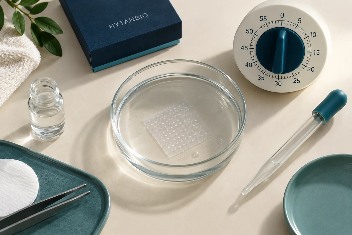 Concept illustration: How Long Does a Peptide Microneedle Patch Take to Dissolve?