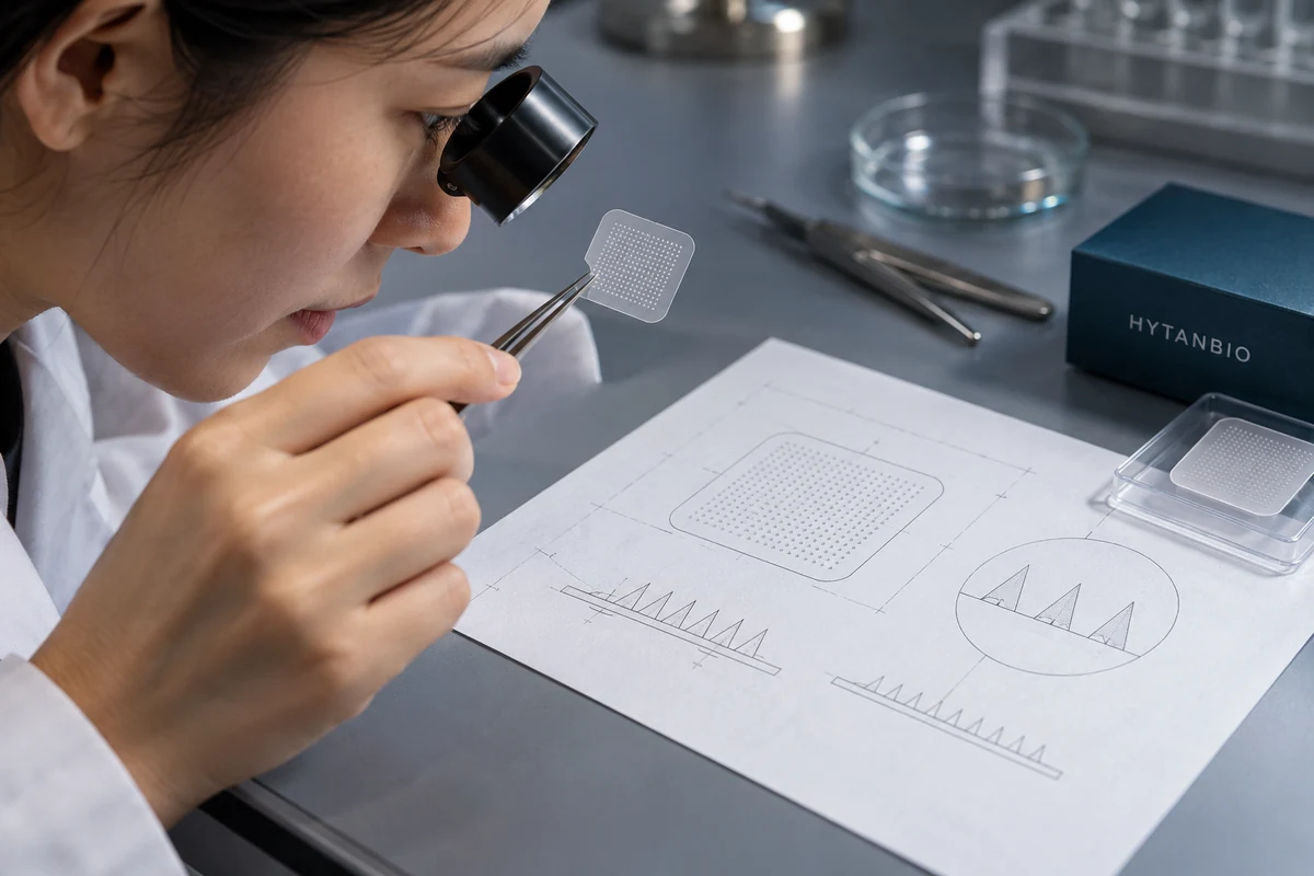Concept illustration: How to Read a Peptide Microneedle Patch Technical Specification