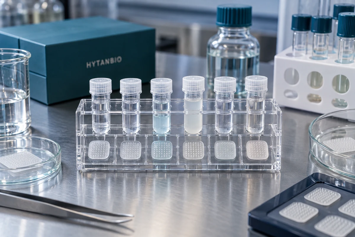 Concept illustration: Compatibility Screening for Custom Peptide Microneedle Formulas