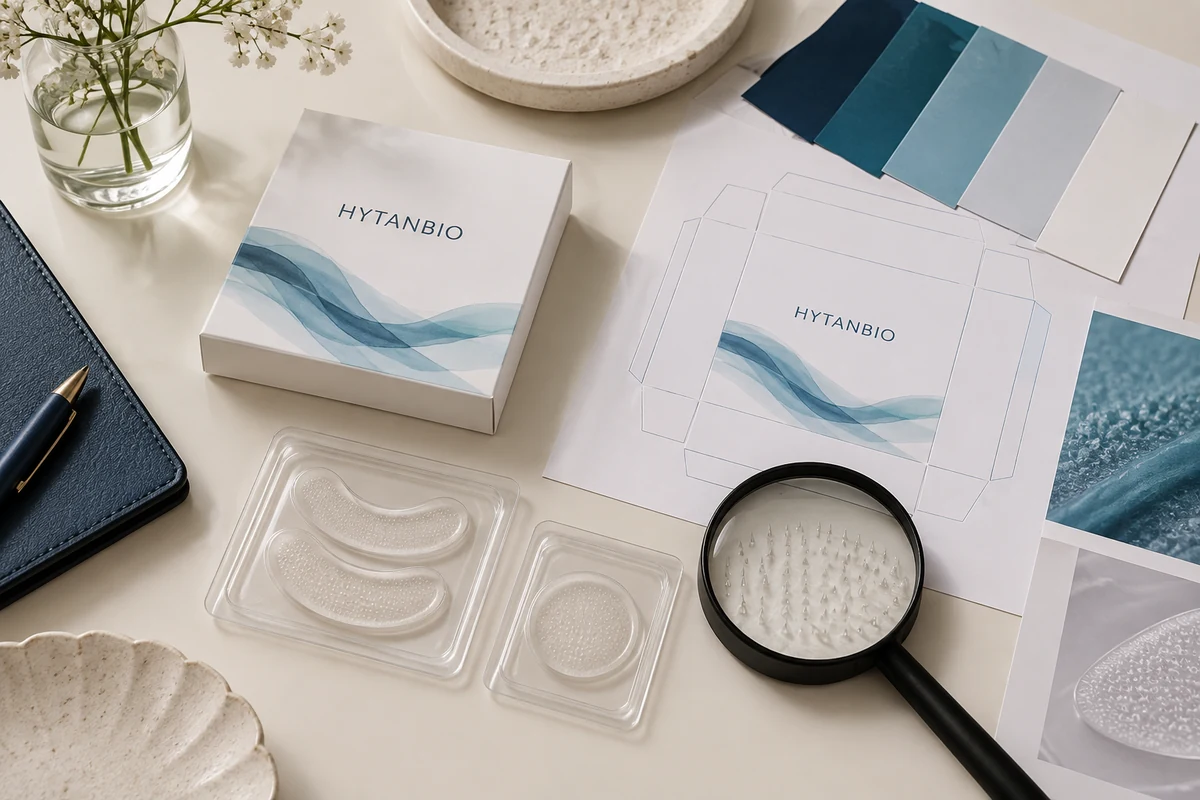 Concept illustration: INCI, Labeling and Artwork Review for Peptide Microneedle Patches