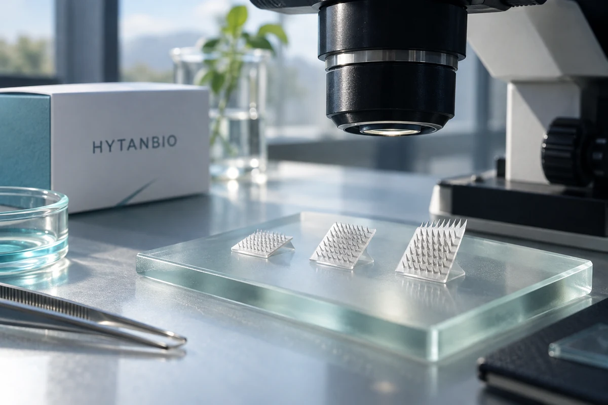 Concept illustration: Needle Height Selection for Peptide-Loaded Microneedle Patches