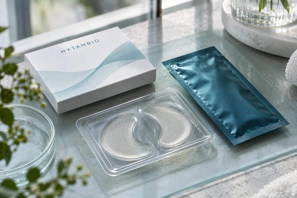 Concept illustration: Peptide Microneedle Eye Patch OEM: Formula, Shape and Packaging
