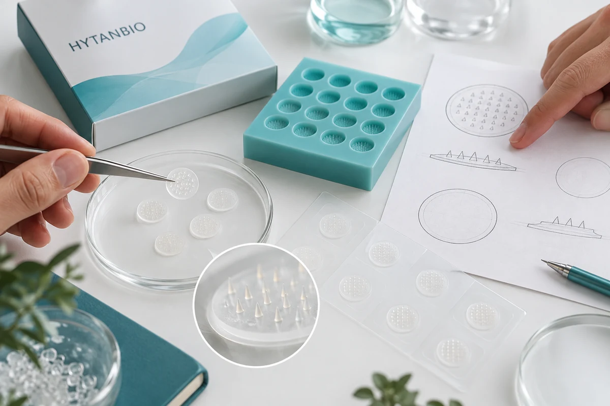 Concept illustration: Soothing Repair Peptide Microneedle Patch