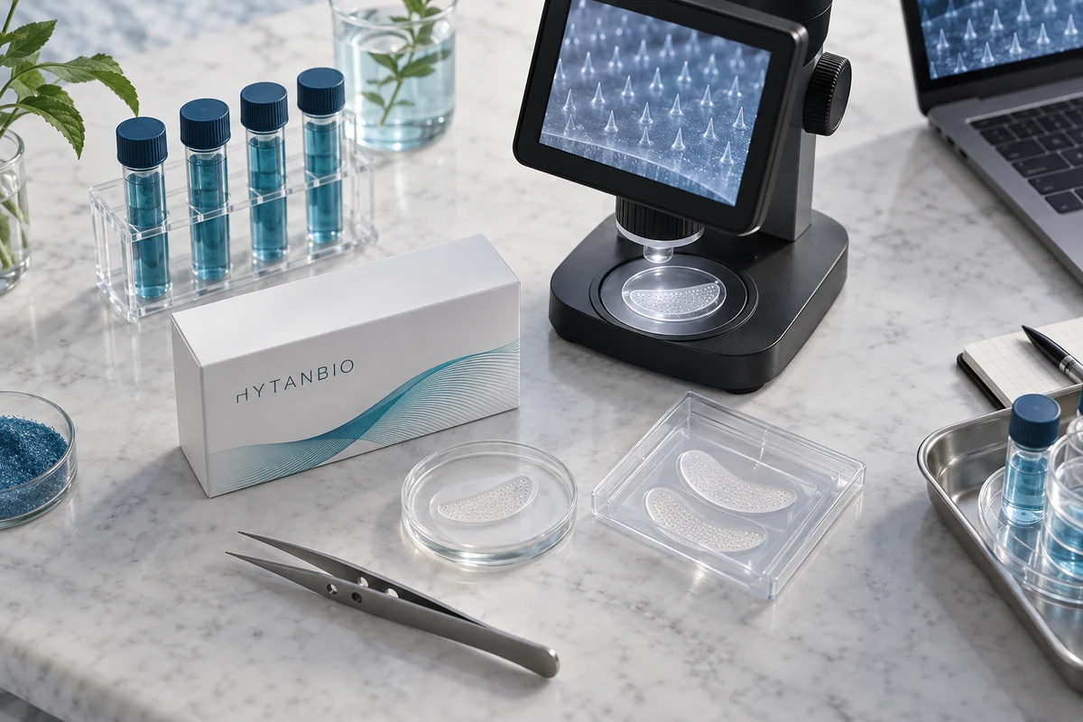 Concept illustration: GHK-Cu Copper Peptide Microneedle Patch OEM