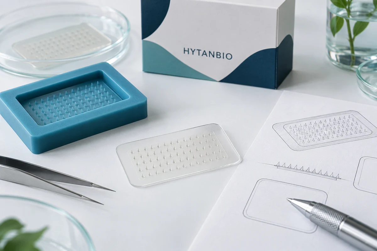 Concept illustration: Palmitoyl Pentapeptide-4 Microneedle Patch OEM