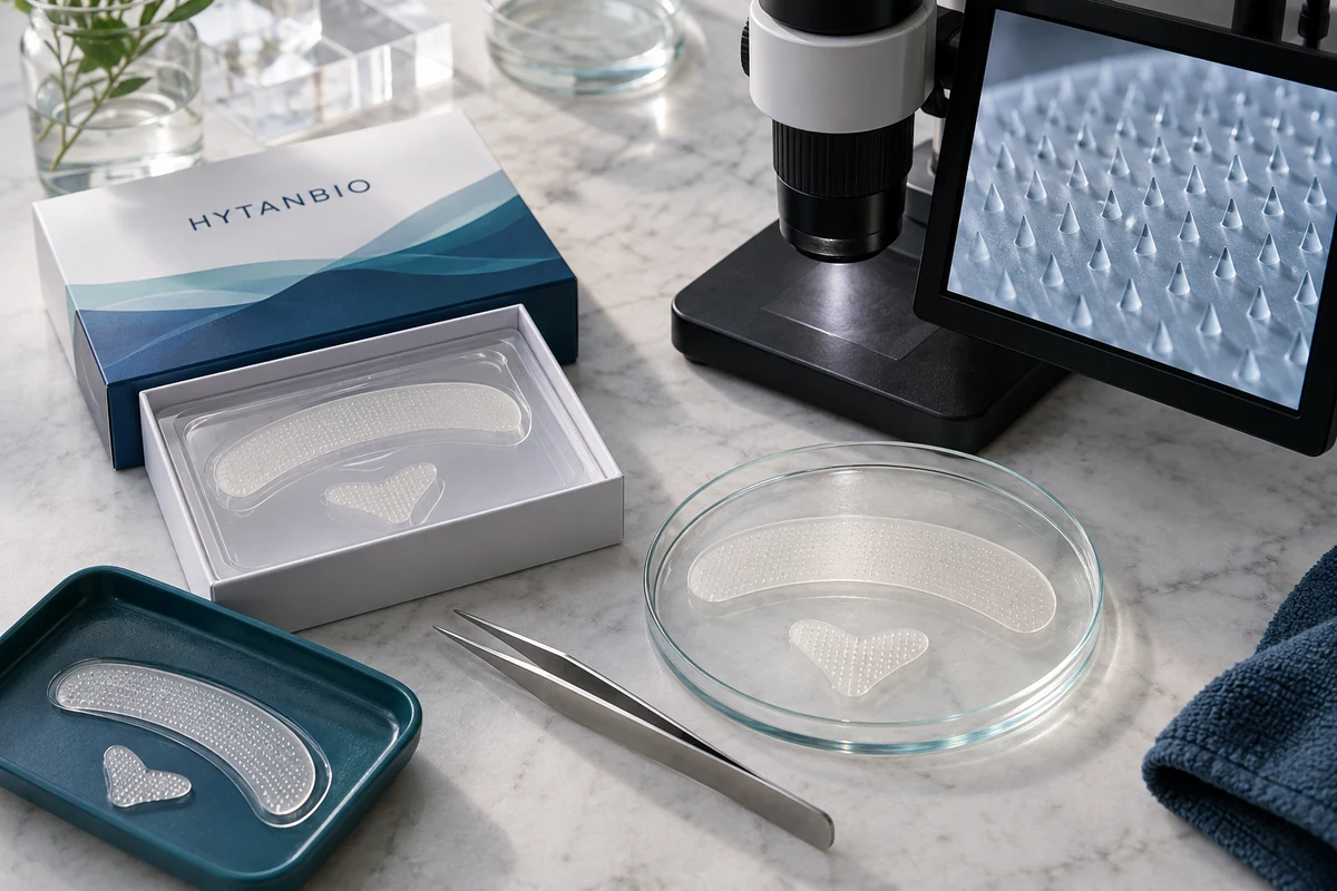 Concept illustration: Anti-Aging Peptide Microneedle Patch